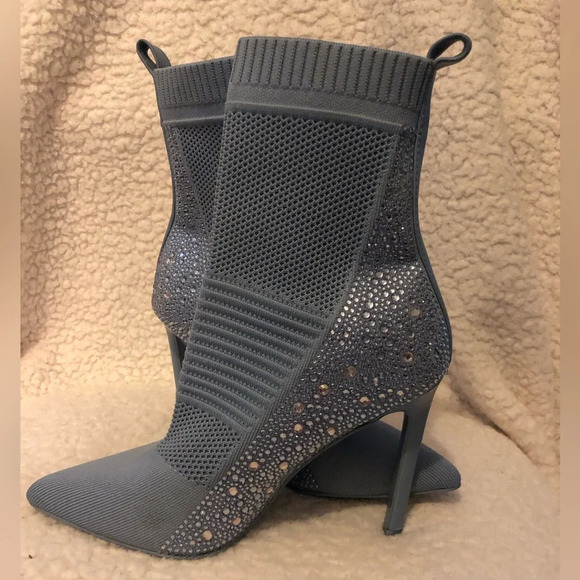 Steve Madden Maxwelle Jeweled Heeled Pointed Toe Sock Boots, Women’s 8.5 - Picture 6 of 12